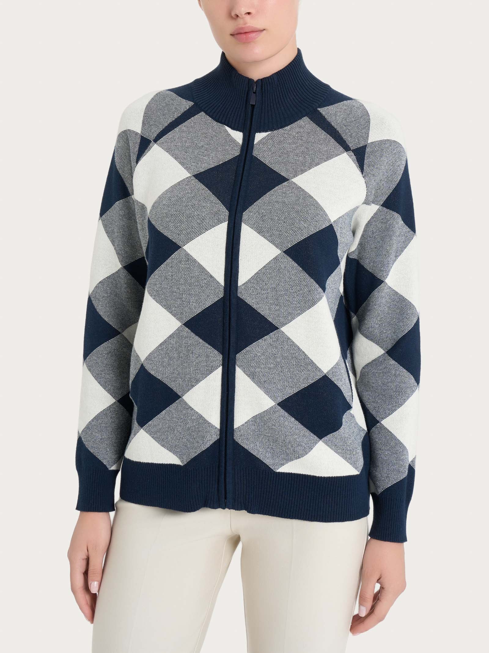 Ragno Winter Cotton bomberino Fantasia Bleu jacquard