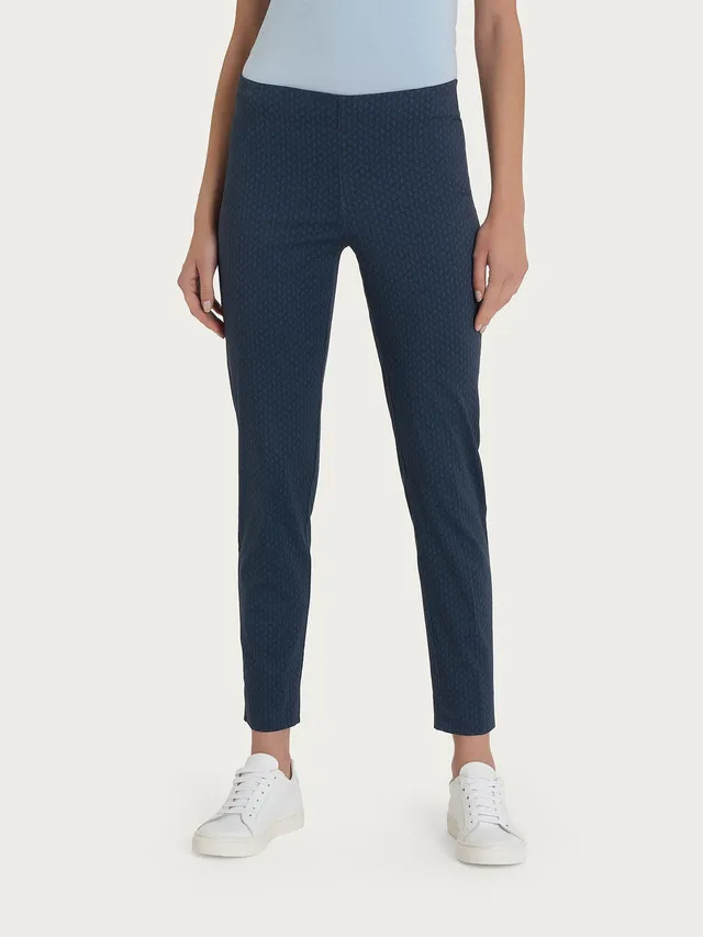 Ragno Satin Power pantalone capri donna blu fantasia