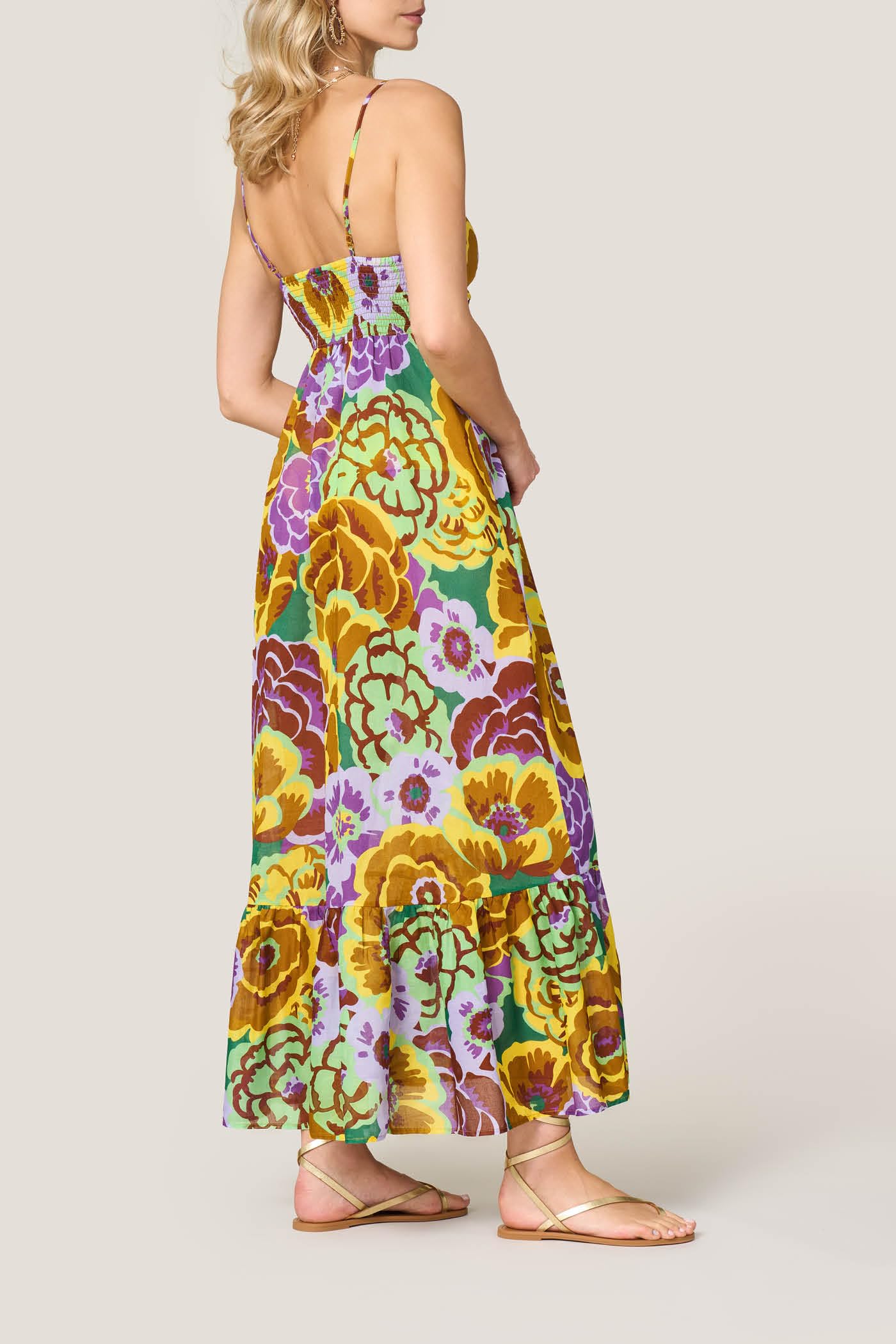 Goldenpoint Fleur copricostume abito lungo cotone floreale