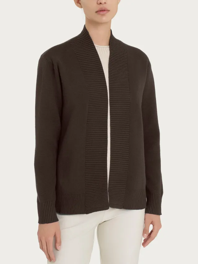 Ragno Super Soft cardigan aperto Chocolate Torte manica lunga