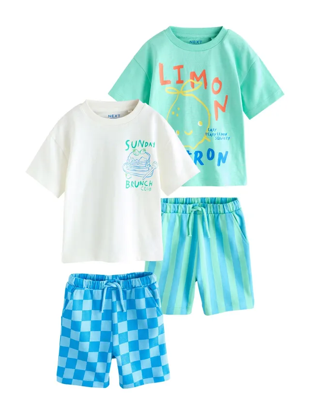 Next 2 completi maglietta shorts bambino maniche corte