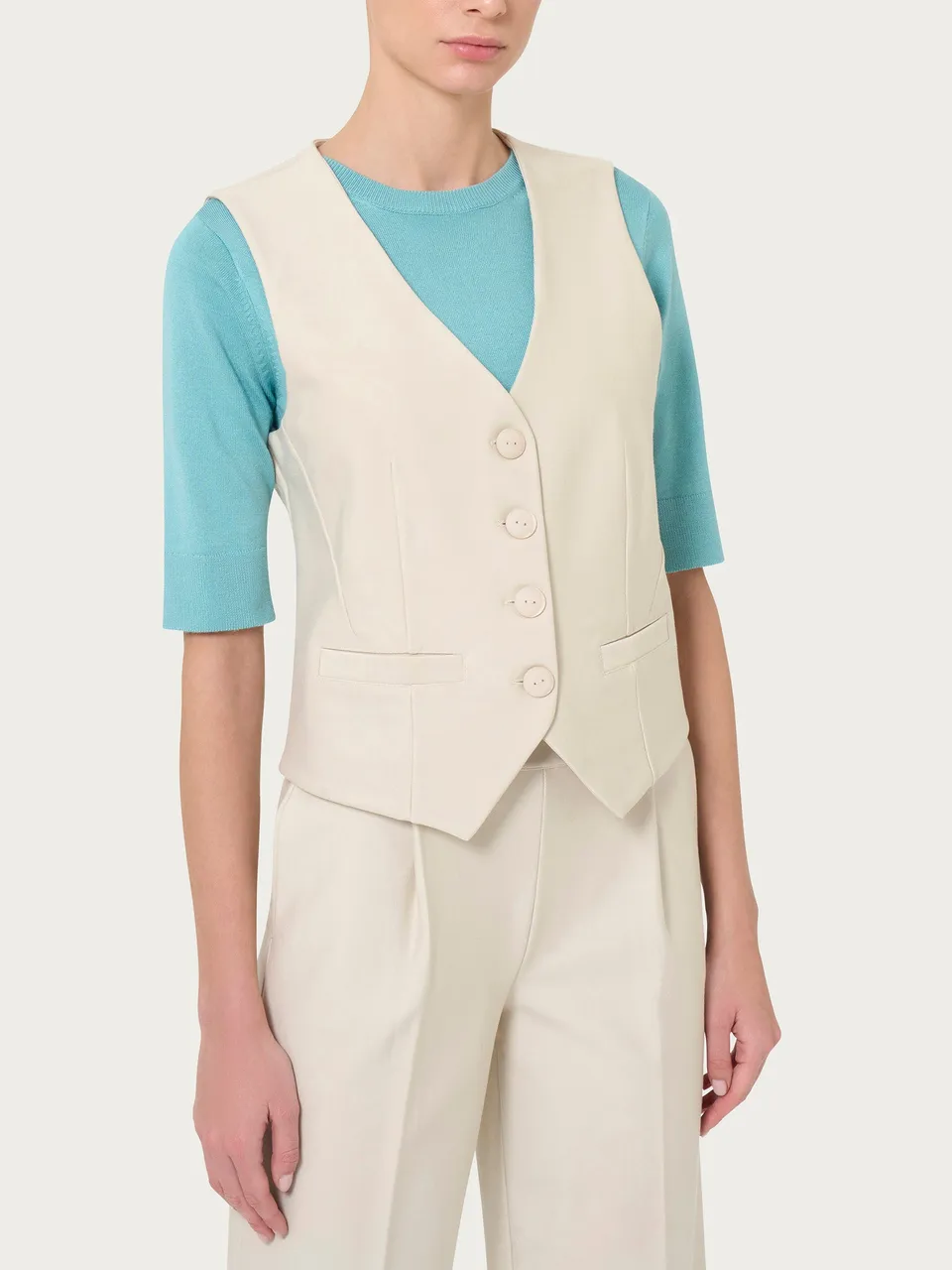 Ragno Compact gilet quattro bottoni Champignon elegante