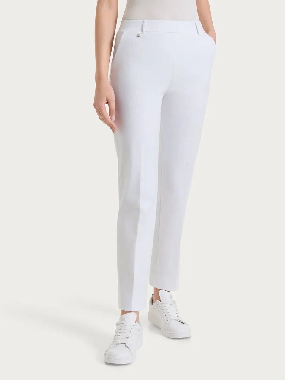 Ragno Compact Light Pantaloni Donna Bianchi dritti