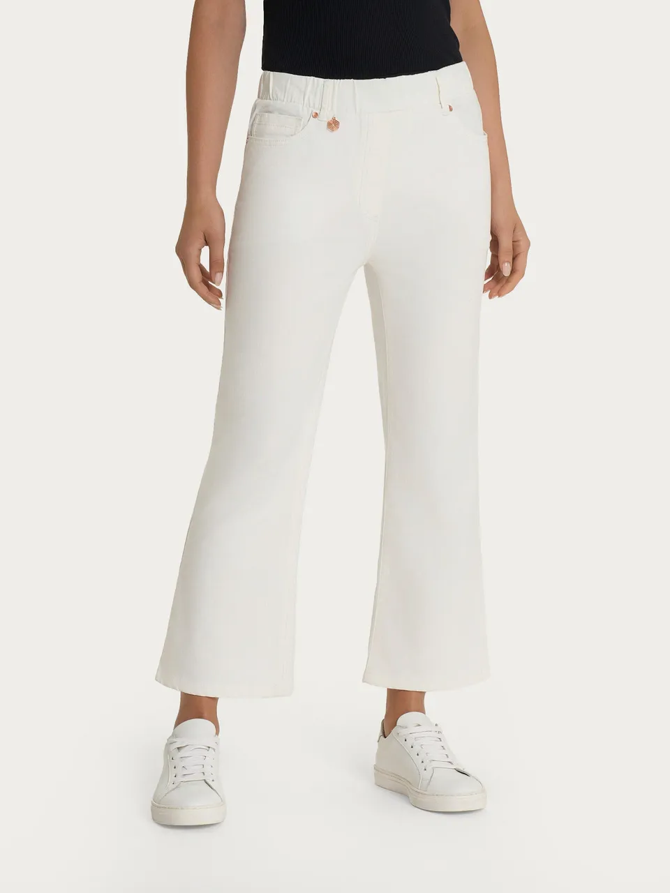 Ragno Light Denim Jeans Flare Caviglia Bianco