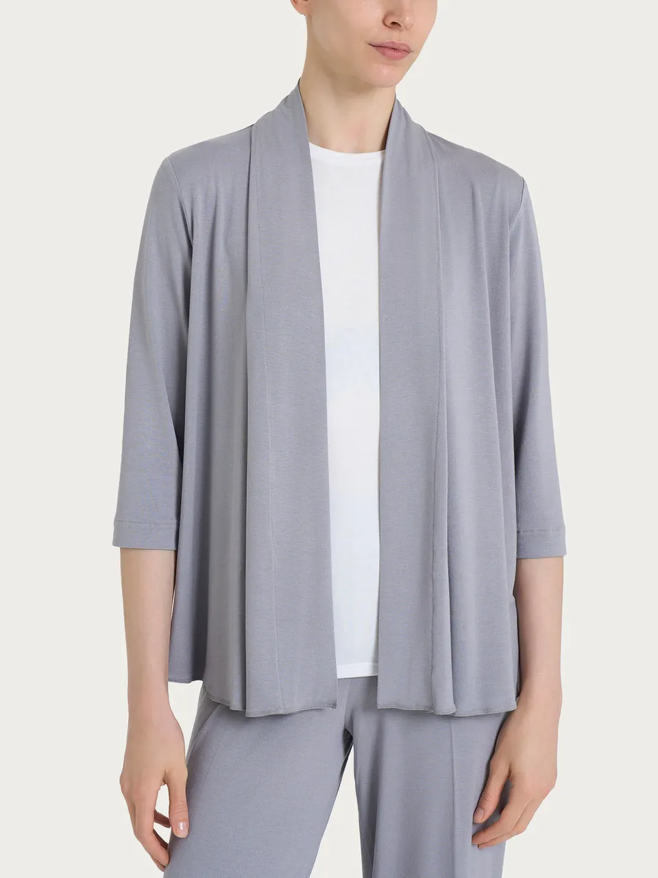 Ragno Viscosa Summer Open cardigan short cardigan grigio viscosa