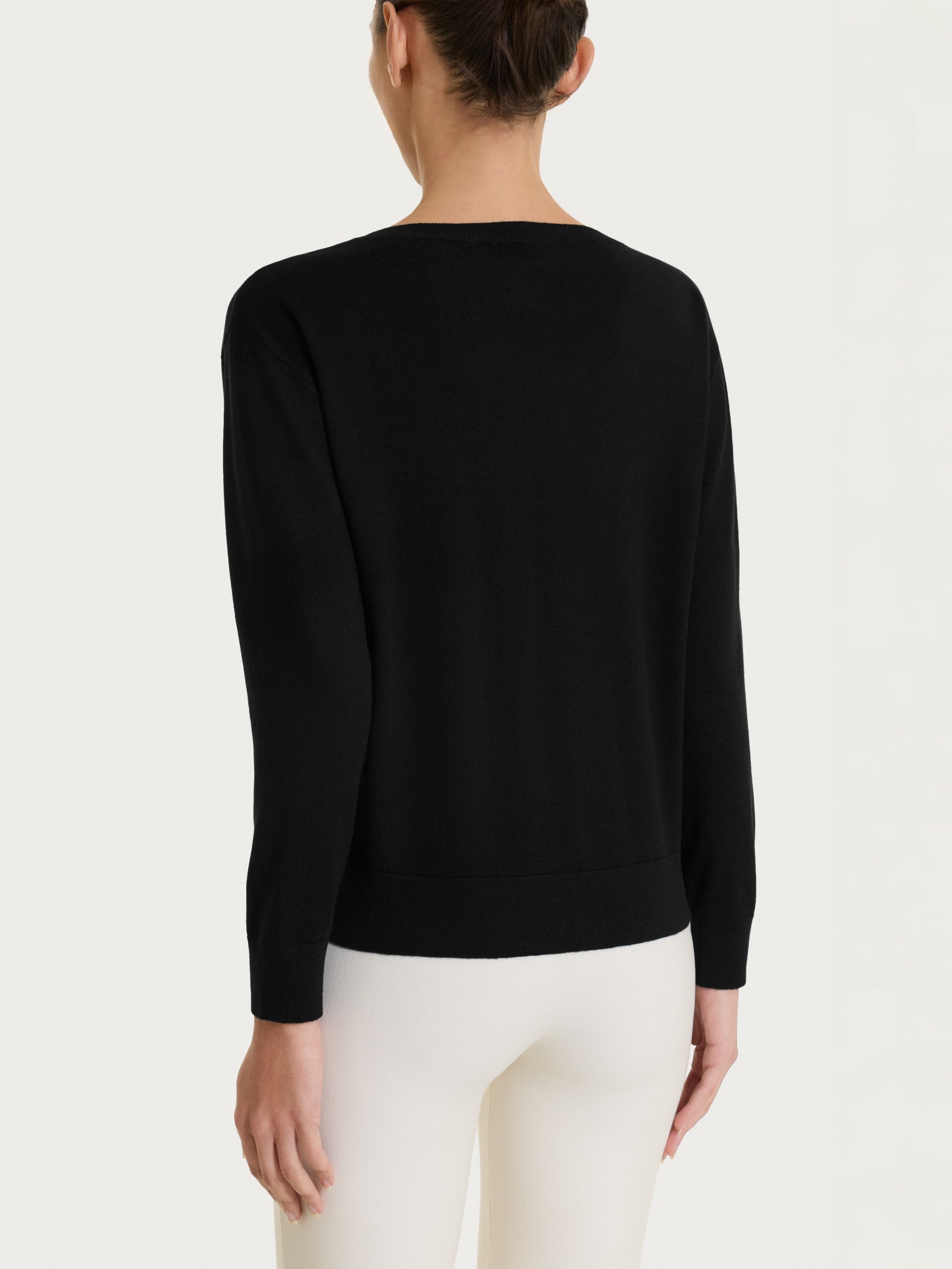 Ragno Merino Soft maglia barchetta lana nera manica lunga