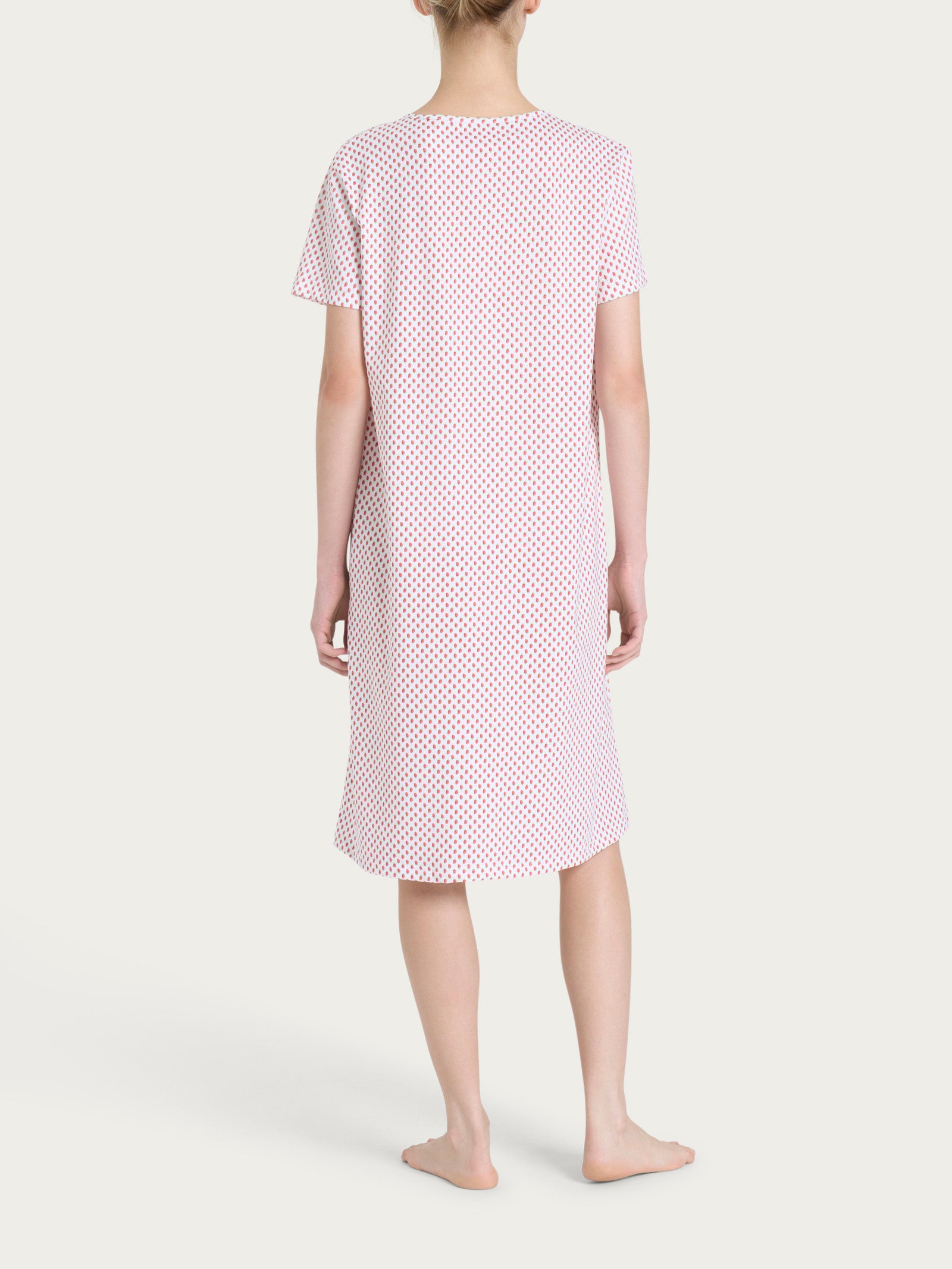 Ragno Jersey Camicia da notte fantasia bianco cotone