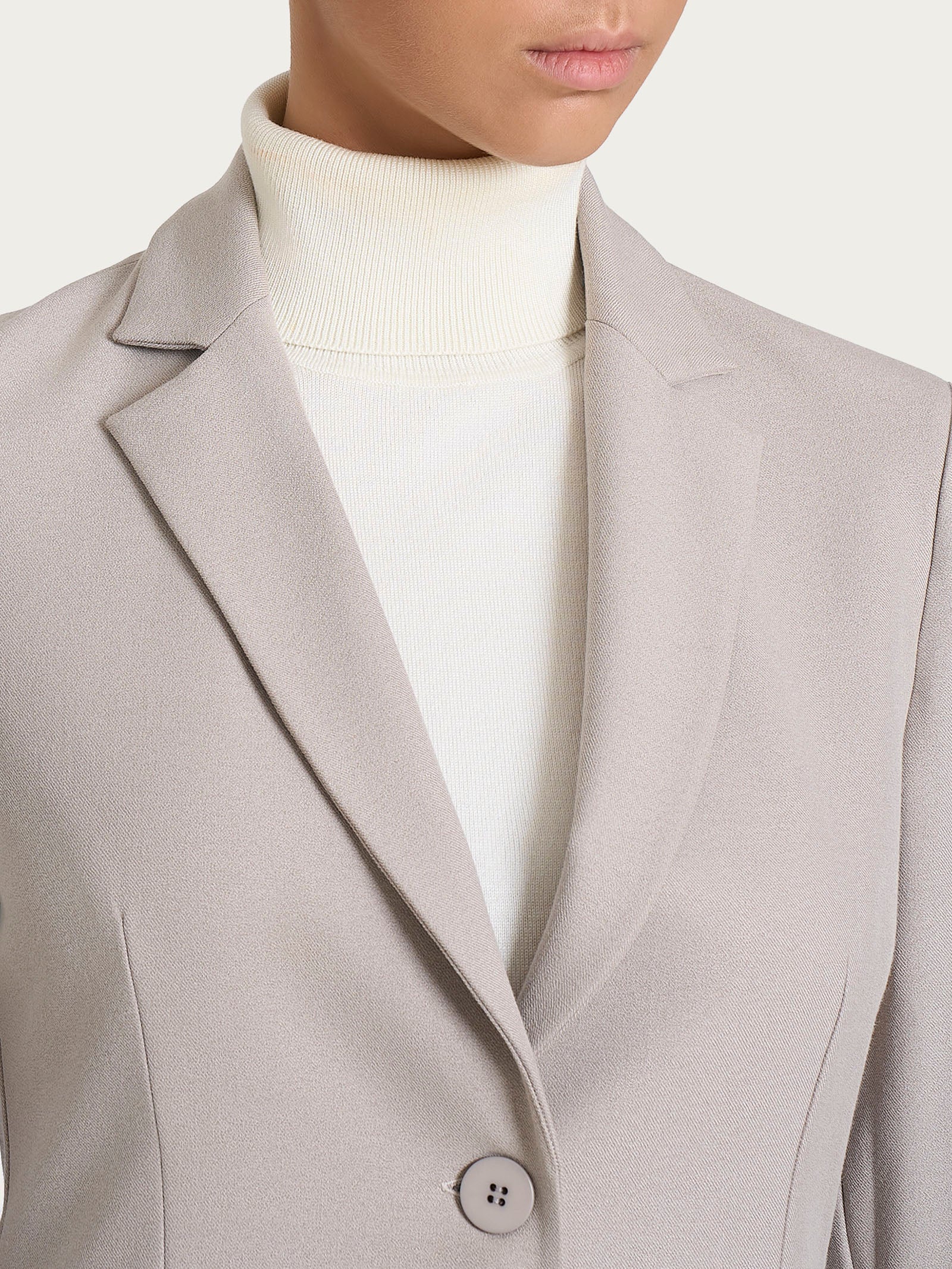 Ragno Compact blazer due bottoni Flannel Twill Nude twill