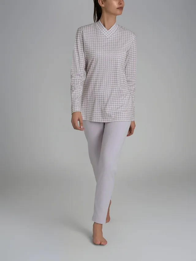 Ragno Interlock Pigiama Scollo V Lavender Blue cotone