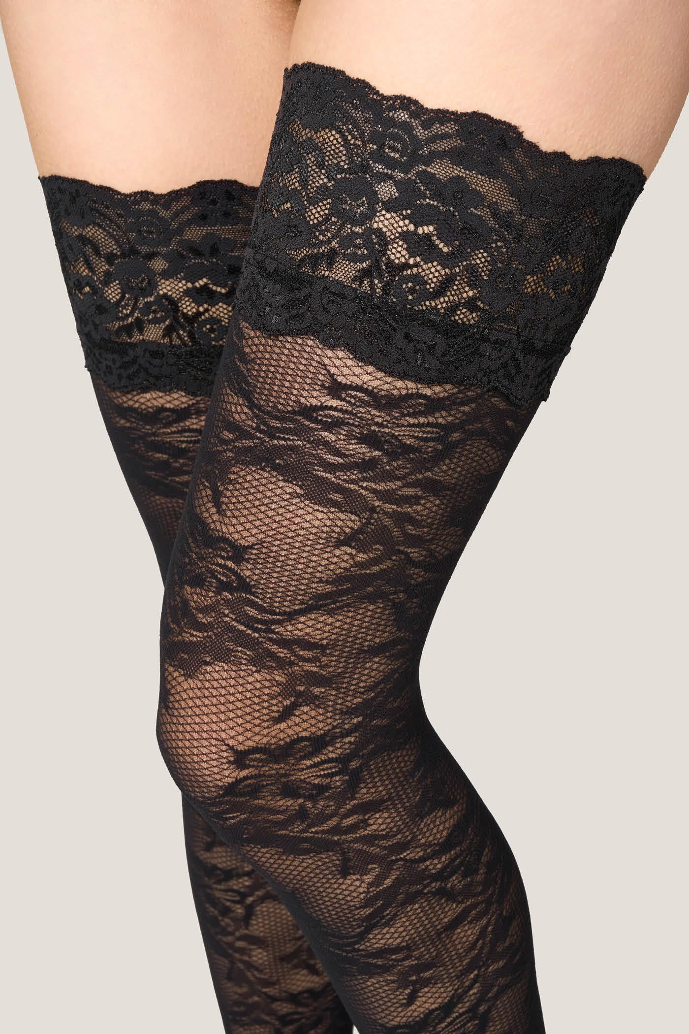 Goldenpoint autoreggenti donna effetto pizzo Made in Italy