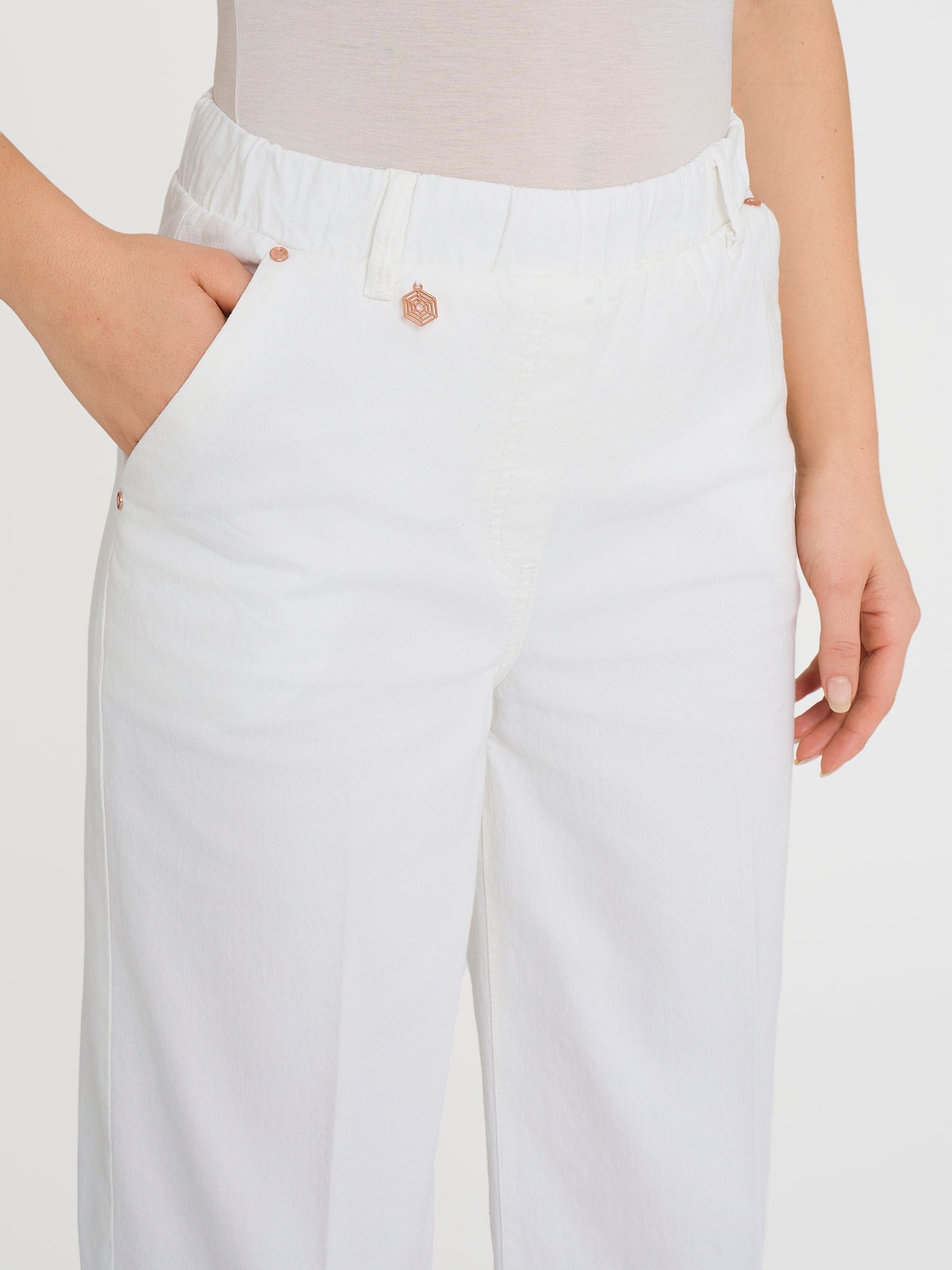 Ragno Light Denim Jeans Ampio Bianco in cotone