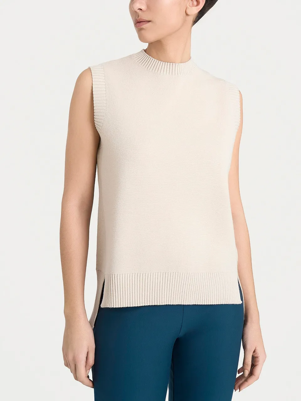 Ragno Super Soft maglia smanicata Champignon misto viscosa