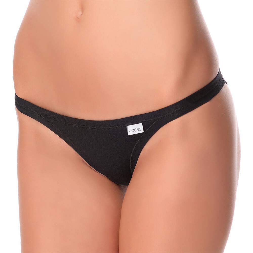 Lady C Jadea tanga donna cotone modal 6 pezzi nero