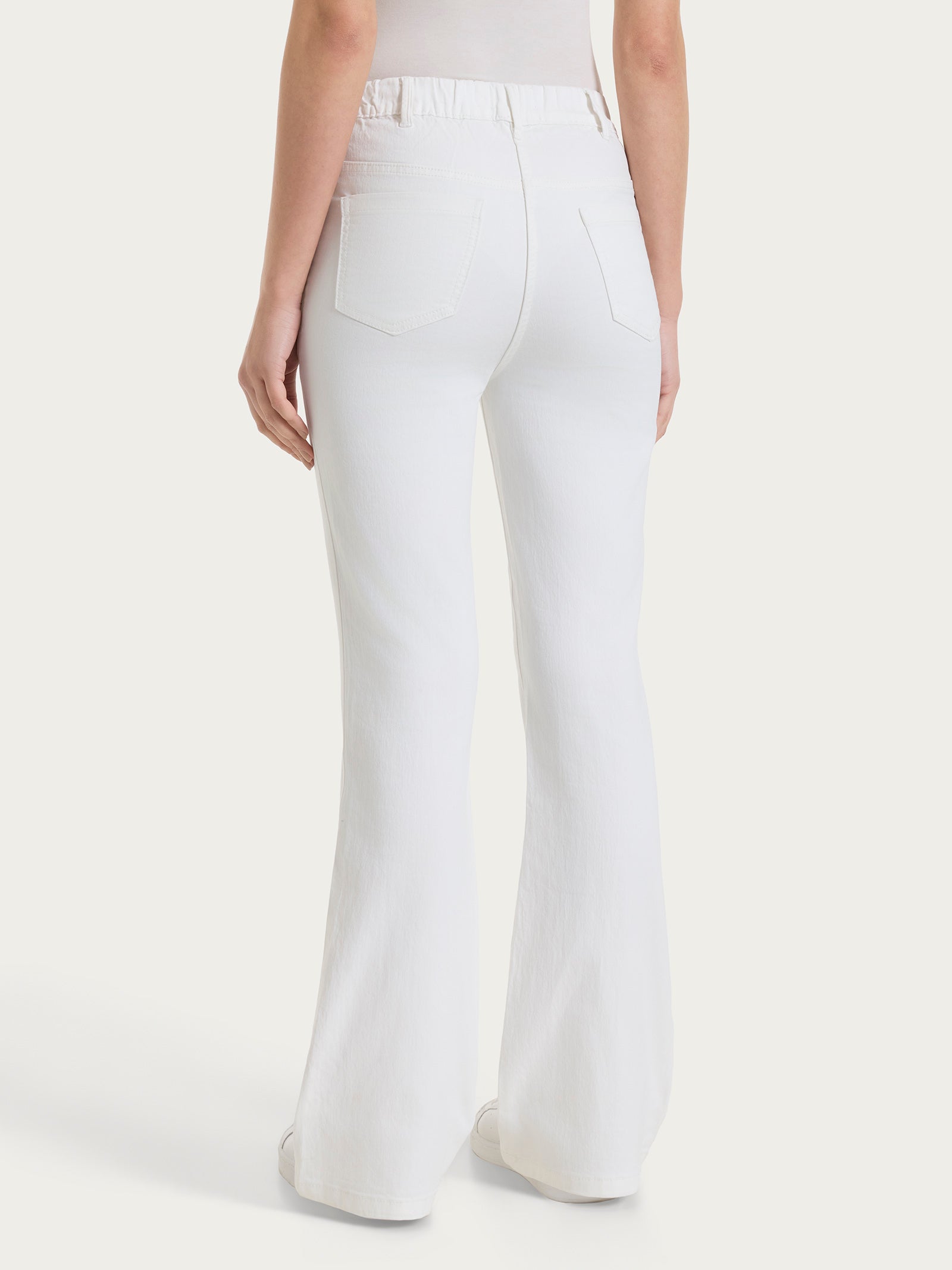 Ragno Light Denim Jeans flare bianco vita piatta