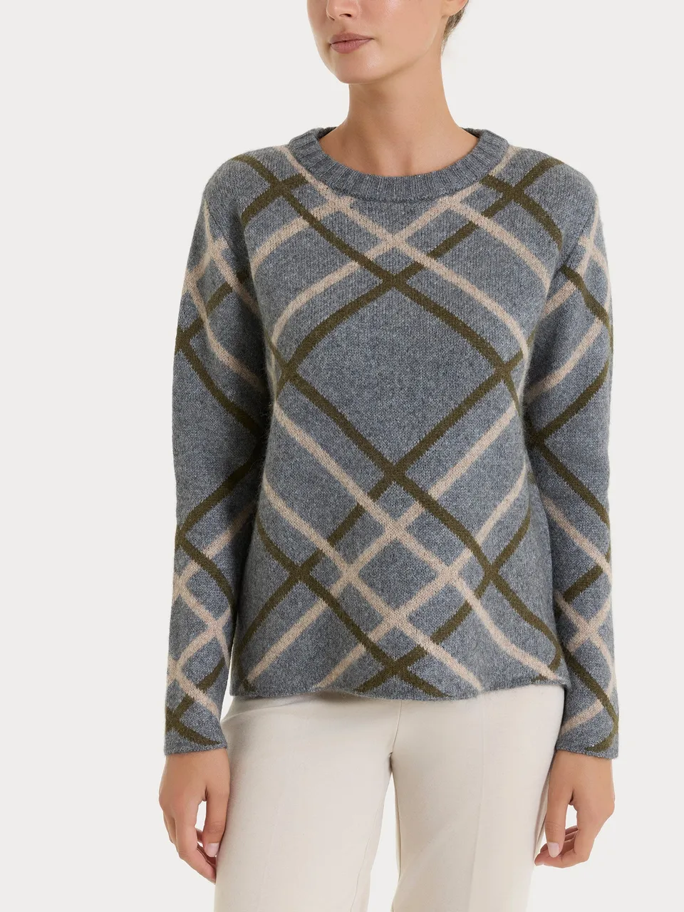 Ragno Natural Soft Maglia Donna Rombi Grigio