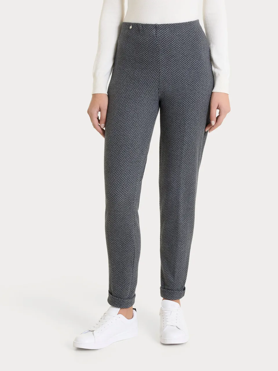 Ragno Eco Jacquard Pantalone Sigaretta skinny oscuro