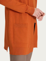 Ragno Four Seasons cardigan lungo viscosa ruggine
