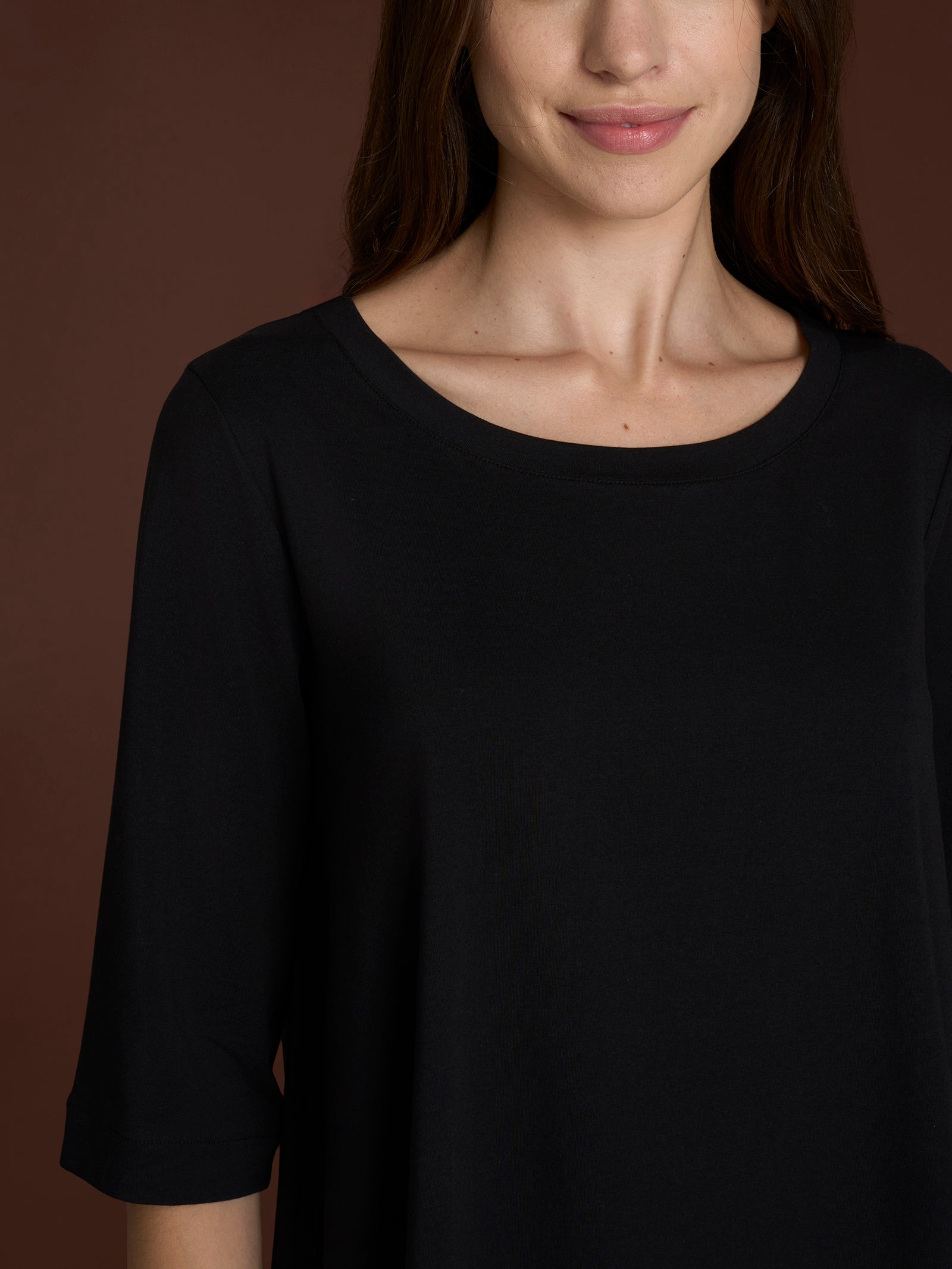Ragno beYOUtiful Maglietta cotone Nero manica 3/4