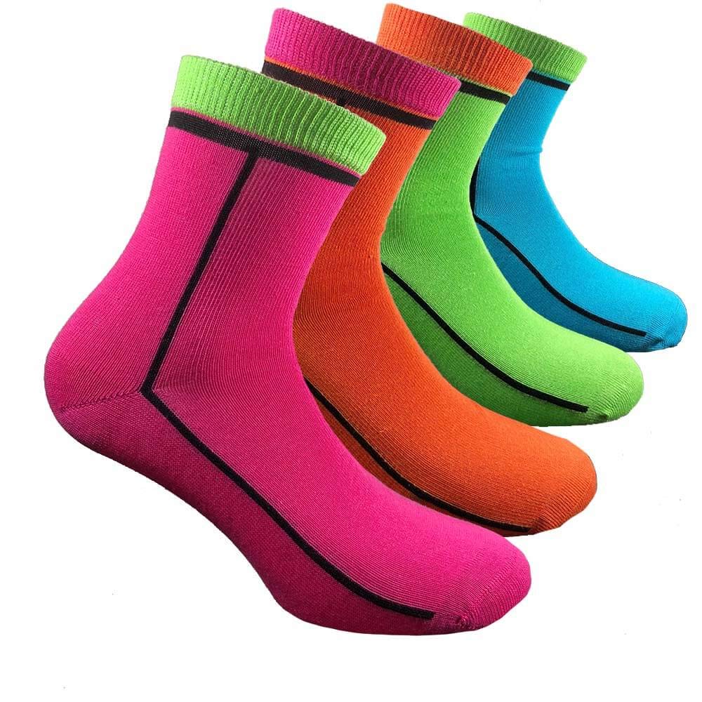 Lady C Ciocca calzini donna corti cotone caldo 4 paia fiori