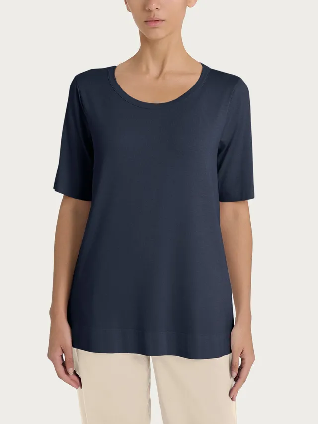 Ragno Viscosa Summer maglietta maniche corte Bleu viscosa
