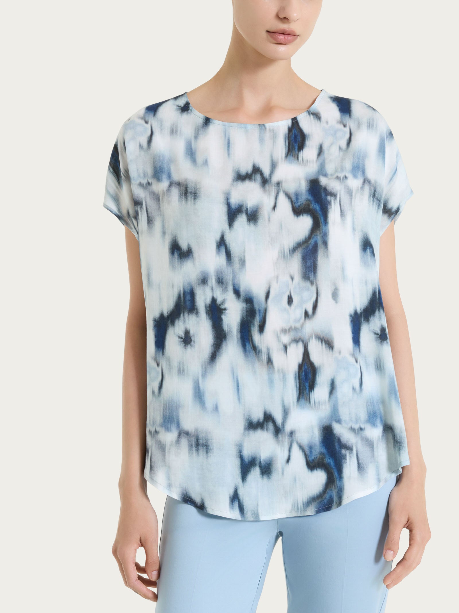 Ragno EcoSeta blusa manica corta Fant. Oceana