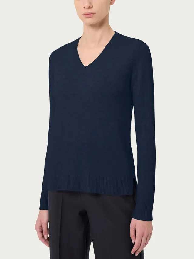 Ragno Cashmerino maglia scollo V outer space