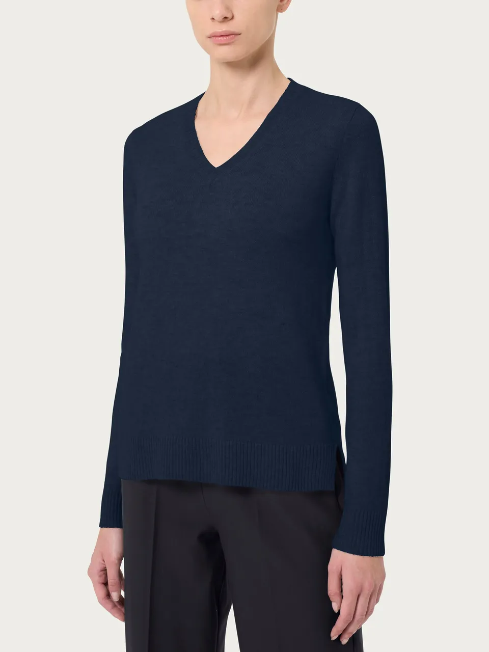 Ragno Cashmerino maglia scollo V outer space
