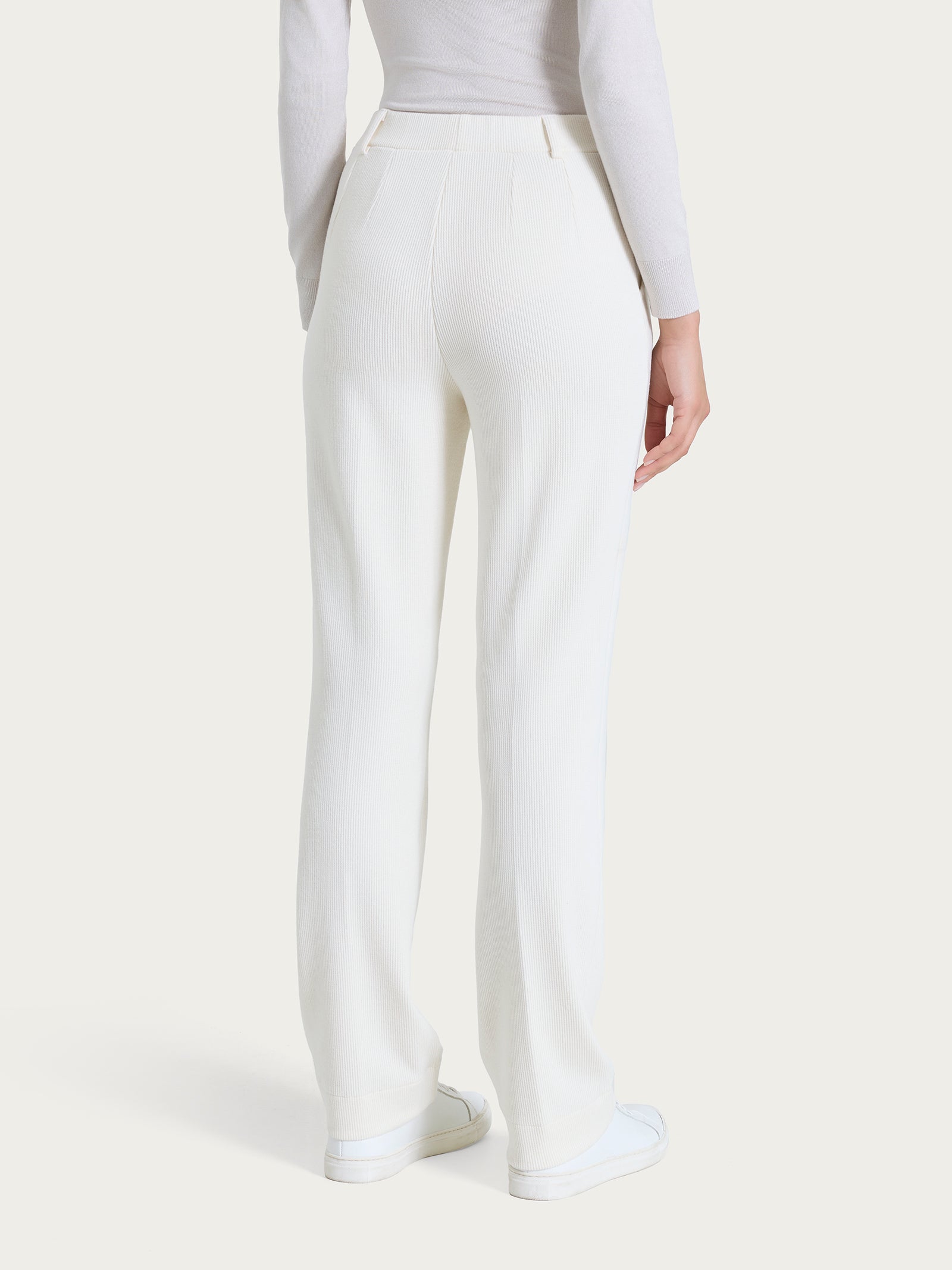 Ragno Velvet Pantalone Dritto Avorio in Velluto