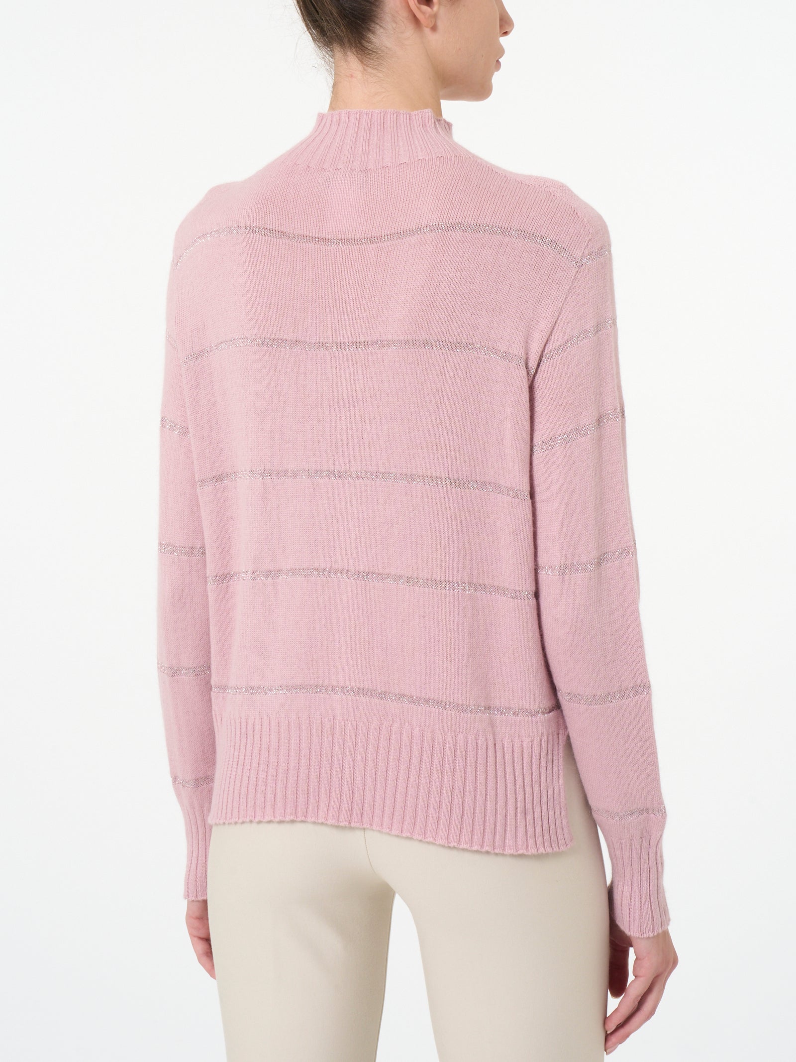 Ragno Lupetto maglia corta a righe viola angora