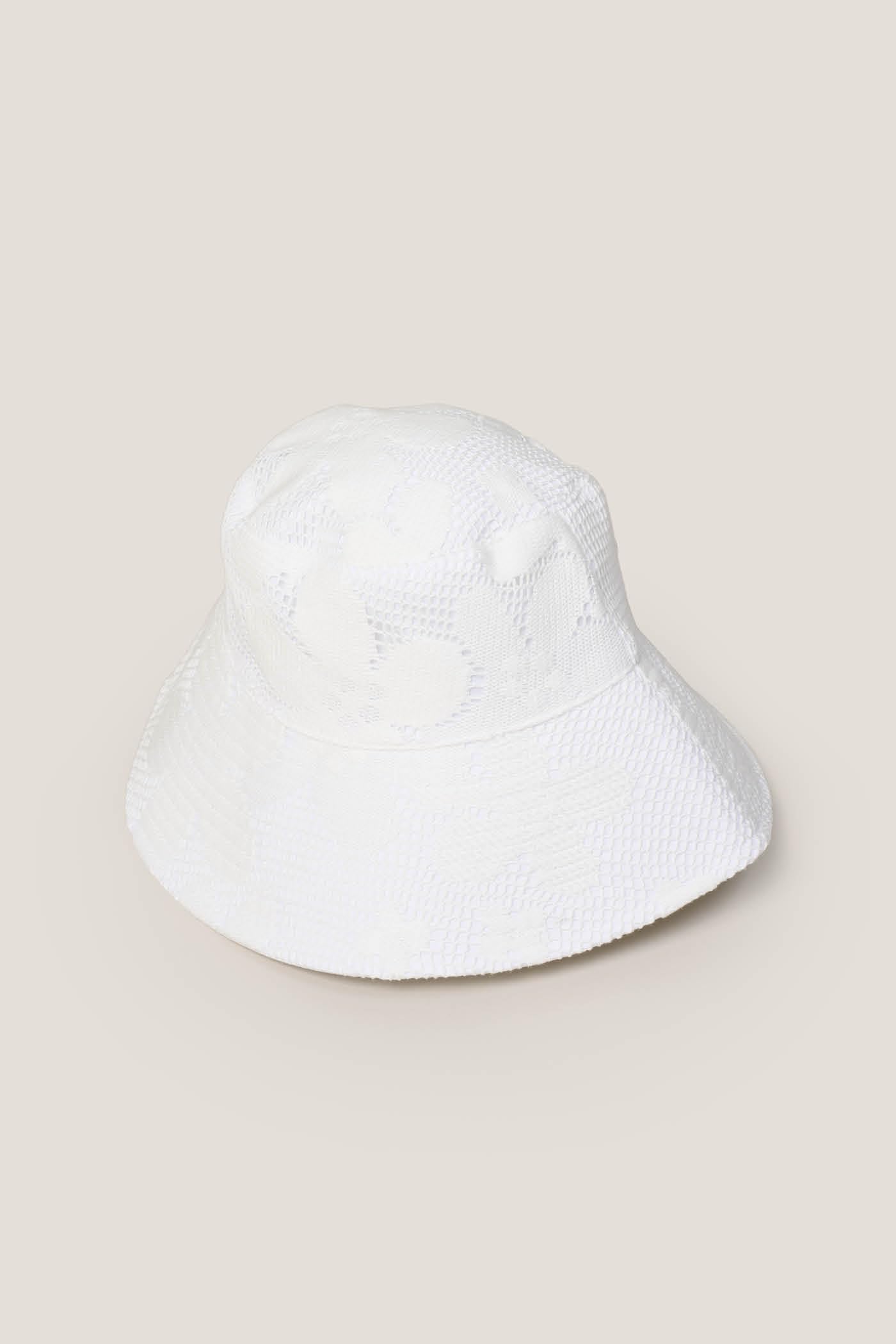 Goldenpoint Filet Cappello Bucket Tela e Pizzo Tinta Unita