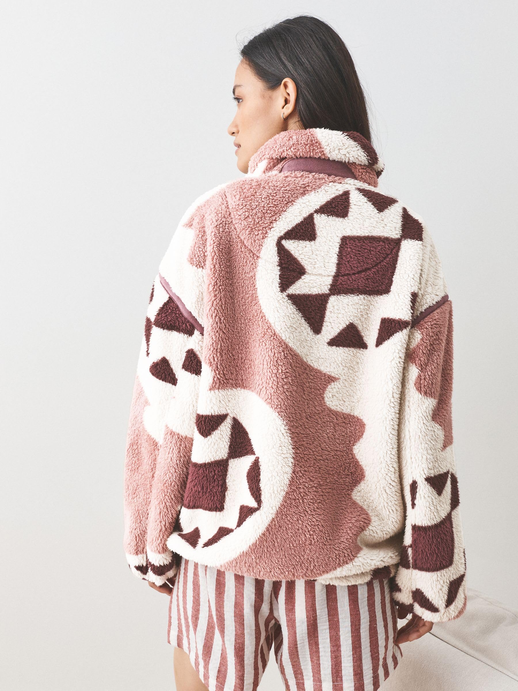 Next pile donna mezza zip sherpa morbido uso quotidiano