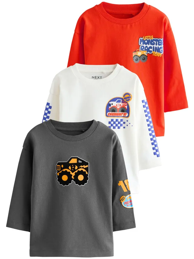 NEXT t-shirt bambino manica lunga 3 pezzi 9-12 mesi cotone