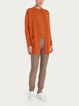 Ragno Four Seasons cardigan lungo viscosa ruggine