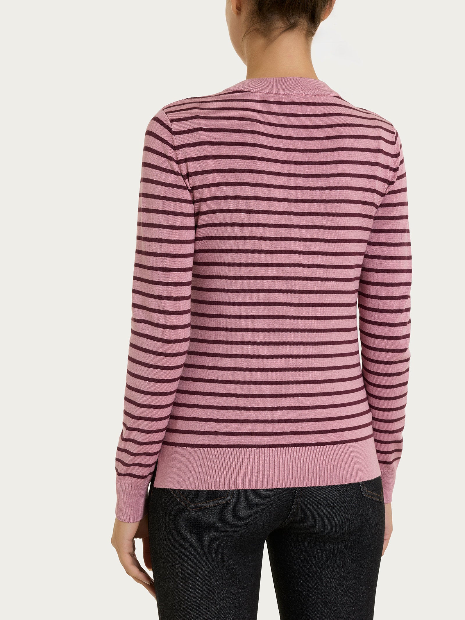 Ragno Four Seasons maglia girocollo righe Fig viscosa