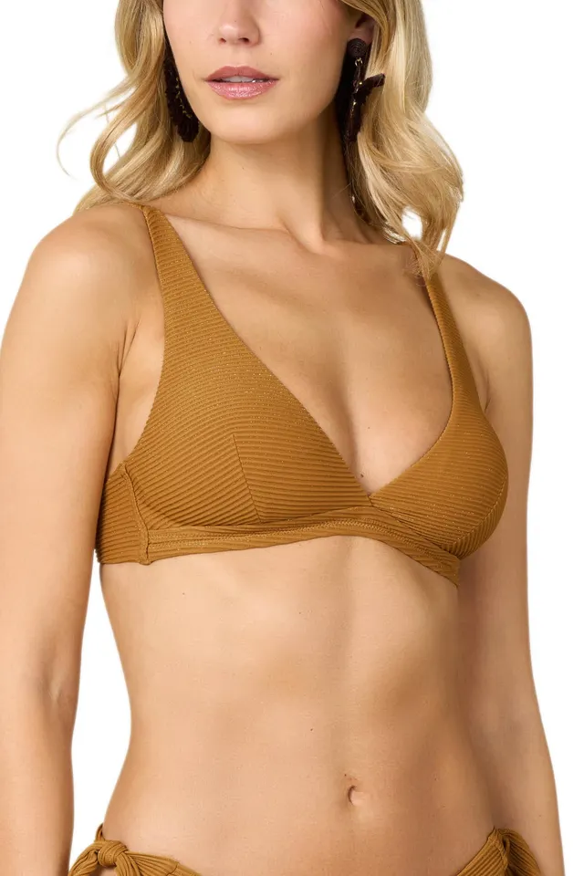 Goldenpoint Costina Lamè Top Bikini Triangolo Imbottito