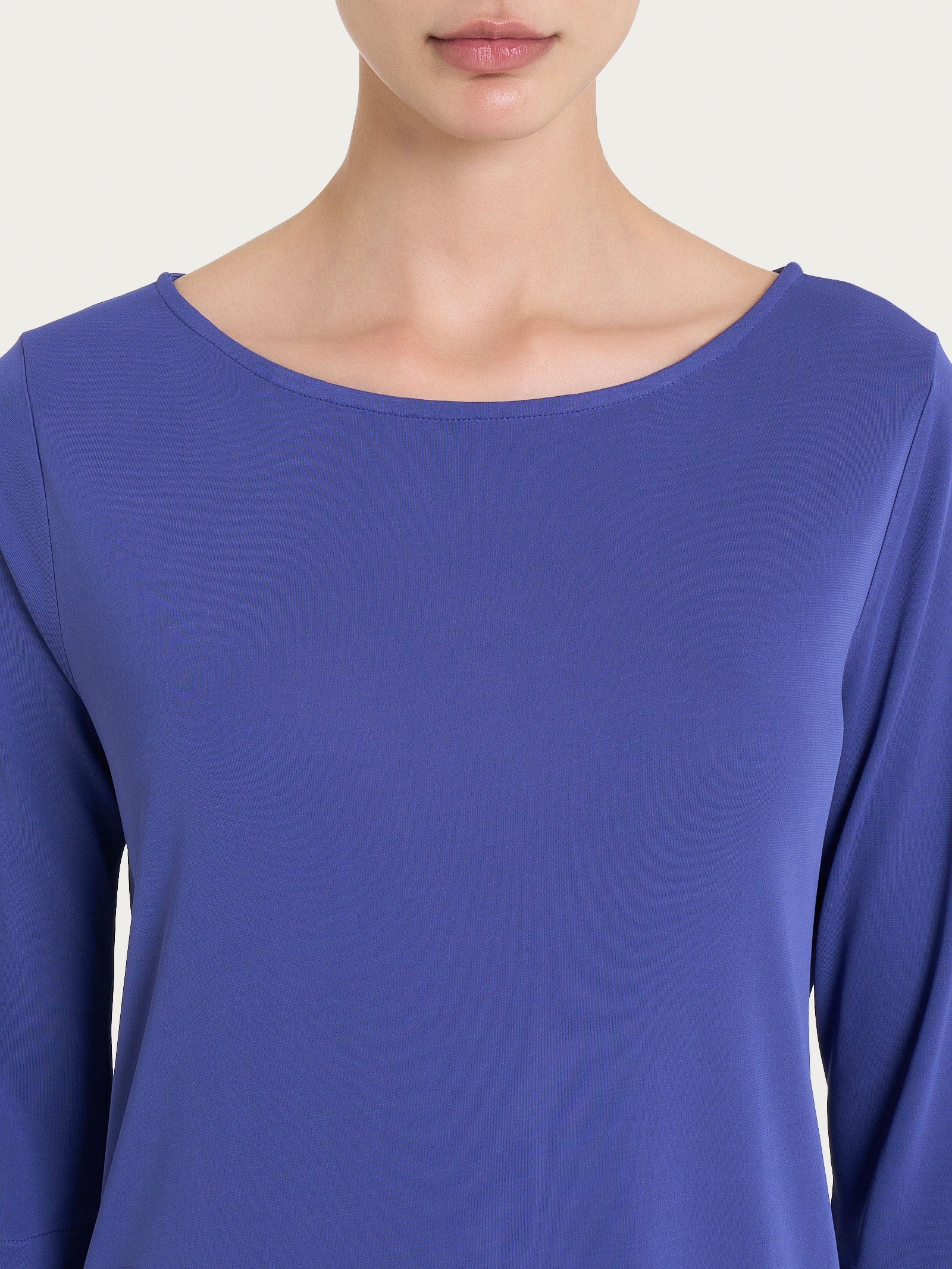 Ragno Crepe Satin maglia manica 3/4 Skipper Blue viscosa