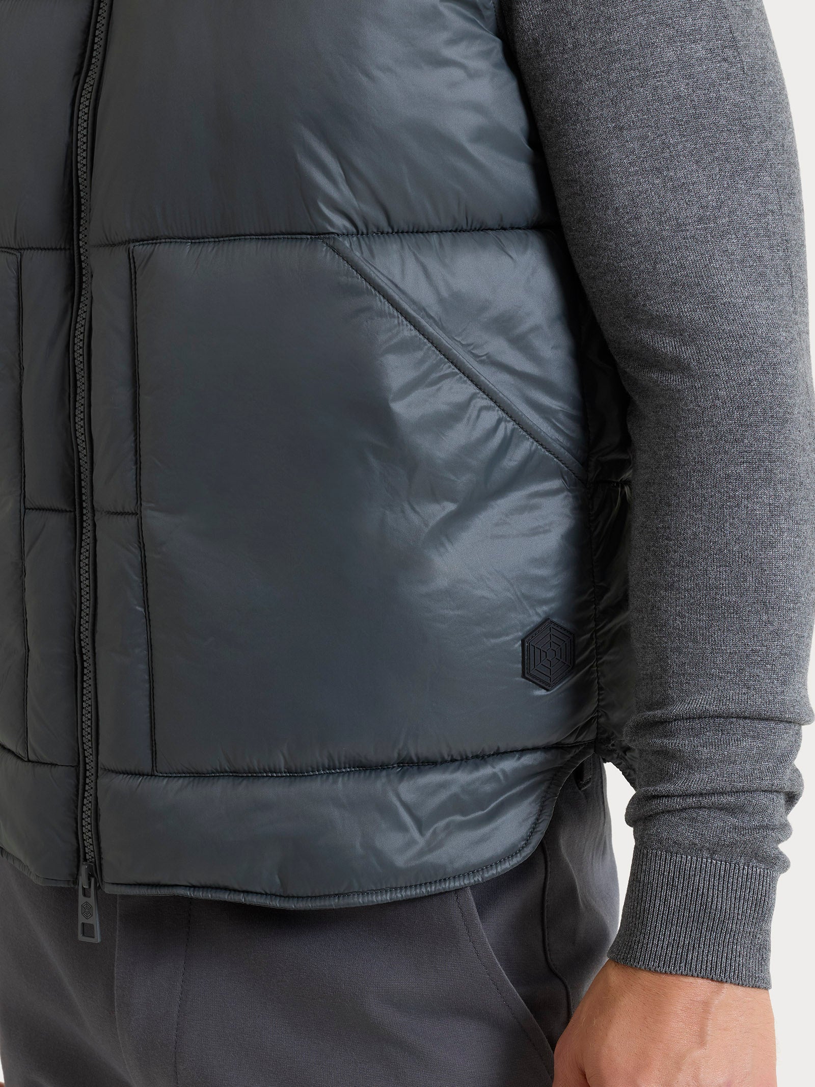 Ragno Vegan Down Piumino Shiny Smanicato Dark Shadow collo alto