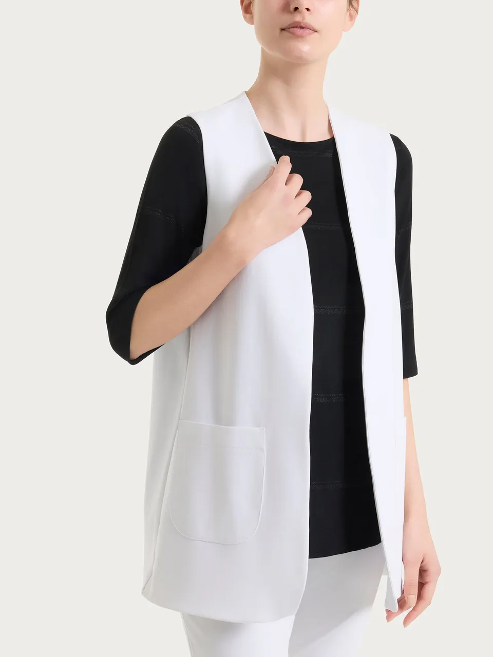 Ragno Compact Light Gilet aperto gilet bianco cotone