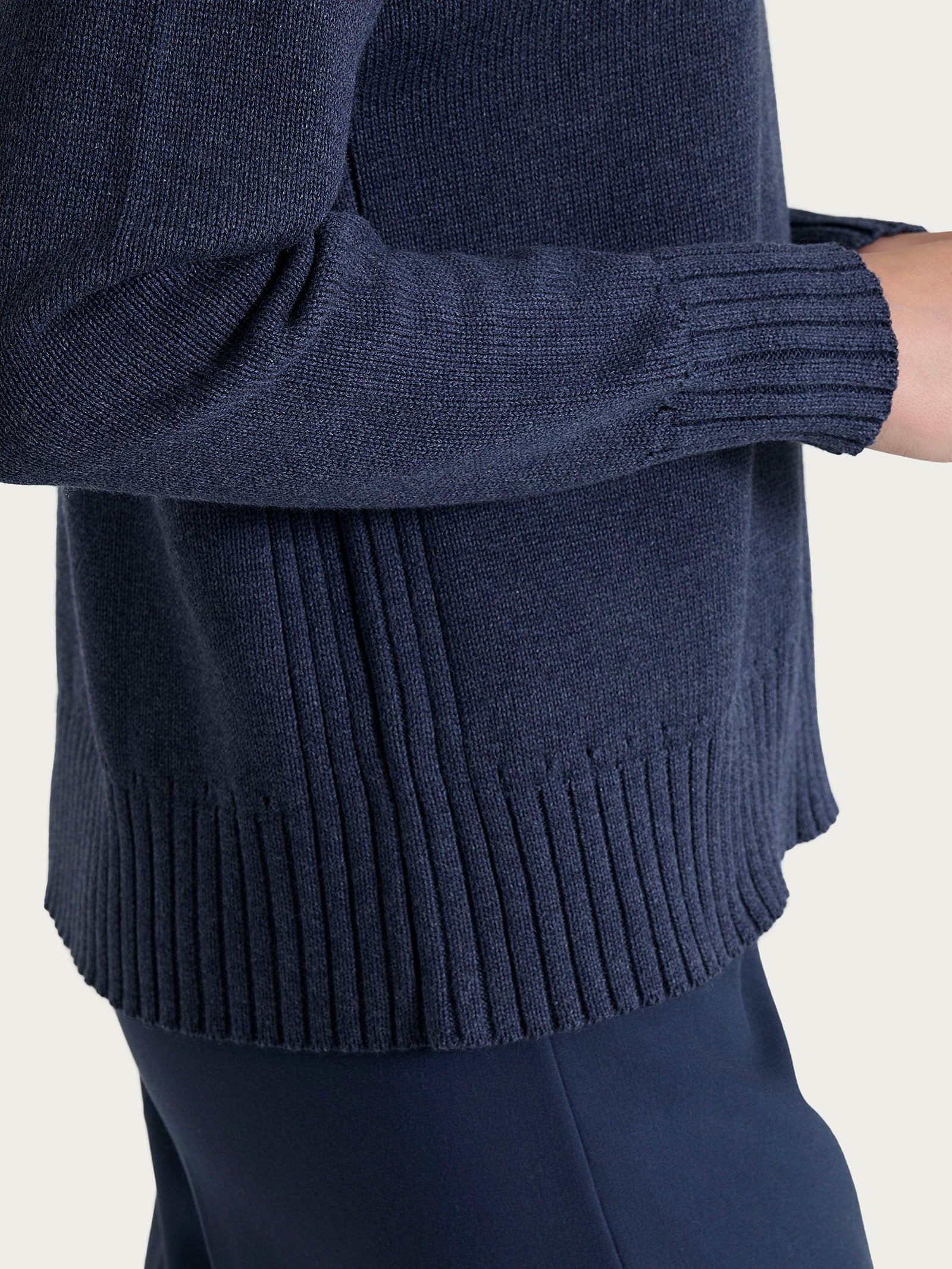 Ragno Winter Cotton maglia girocollo donna Avio Mel. puro cotone