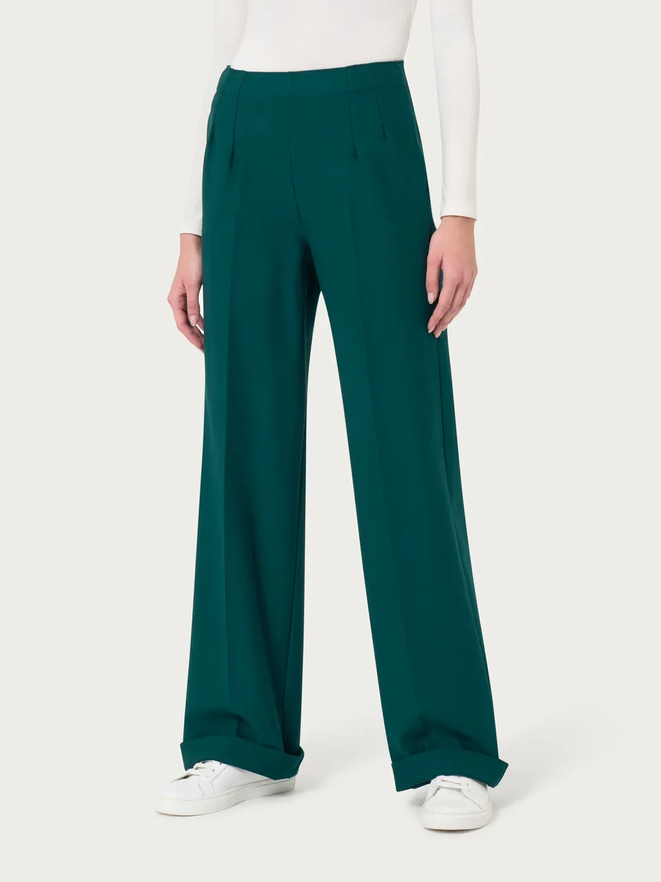 Ragno Compact The Wide Leg pantalone ampio verde Rain Forest