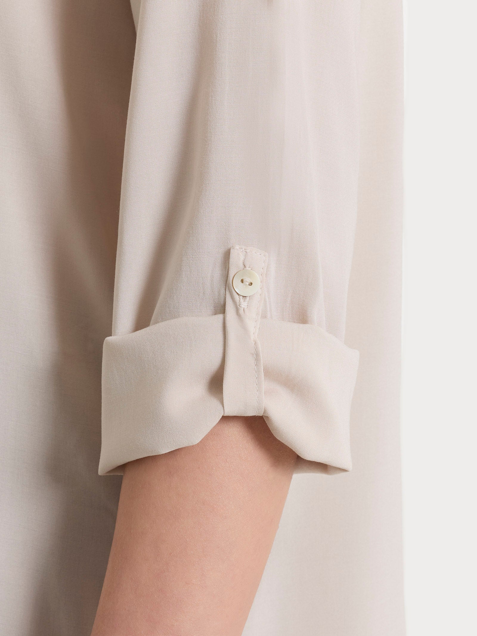 Ragno Voile Stretch blusa serafino Champignon leggera