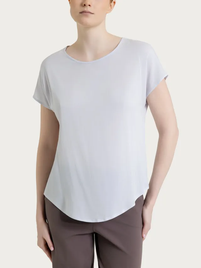 Ragno Voile Stretch Blusa Manica Kimono Lilac Hint