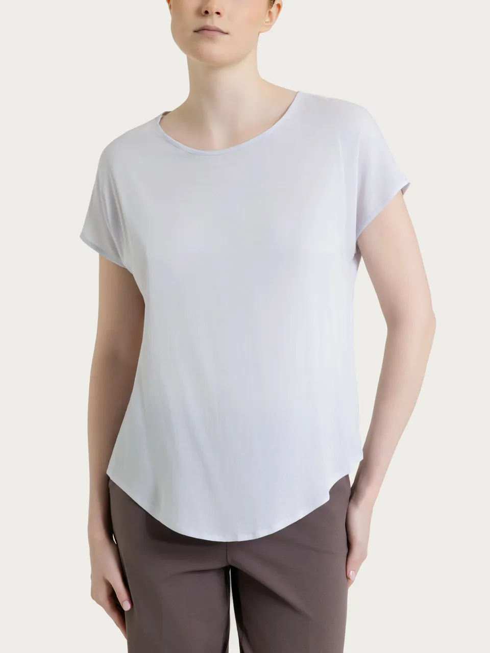 Ragno Voile Stretch Blusa Manica Kimono Lilac Hint