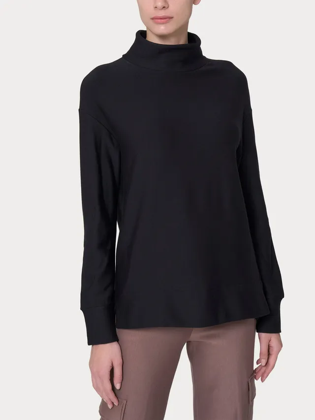 Ragno Comfort felpa collo alto nera relaxed