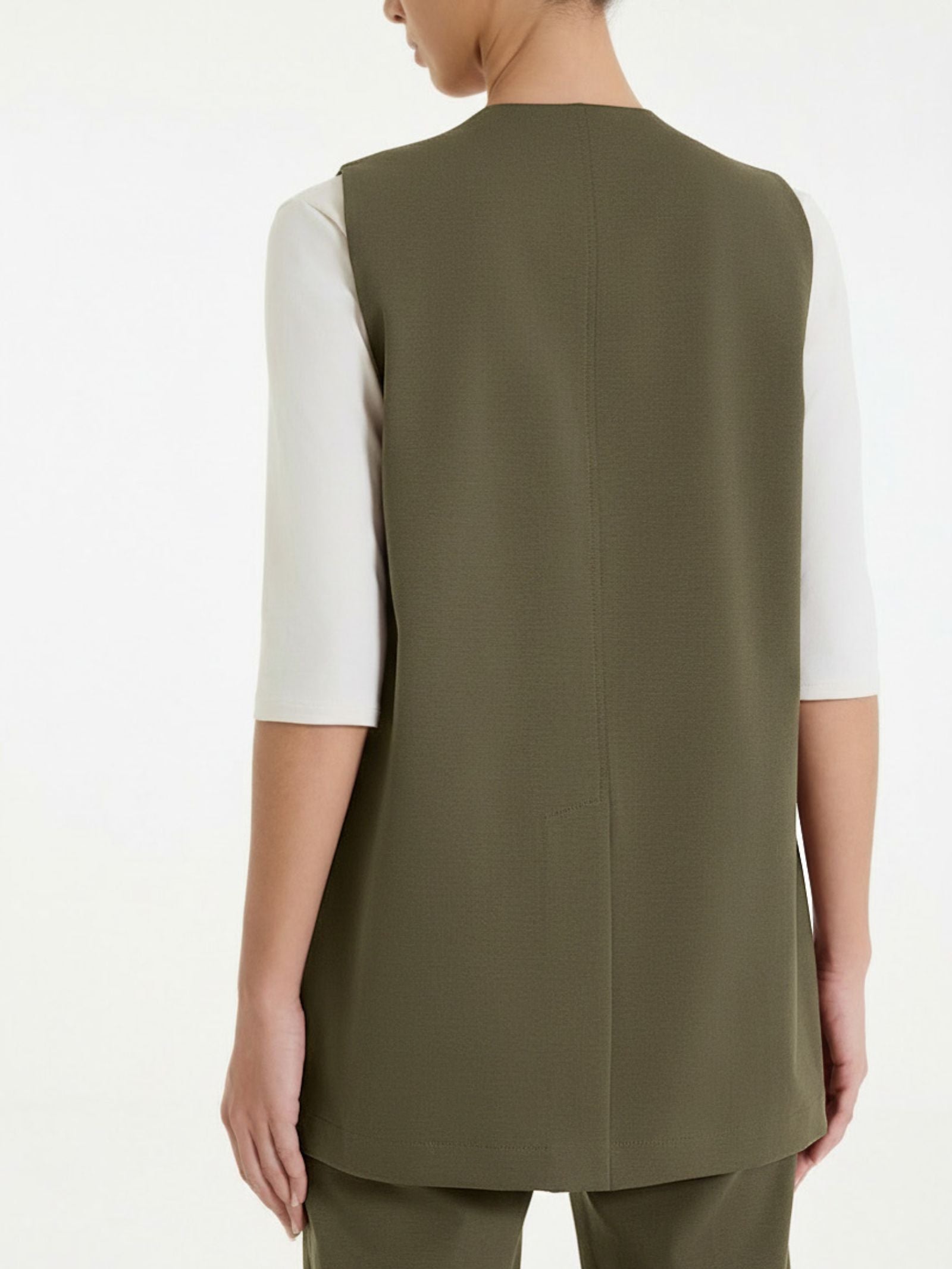 Ragno Compact Light Gilet Donna Dark Olive Aperto