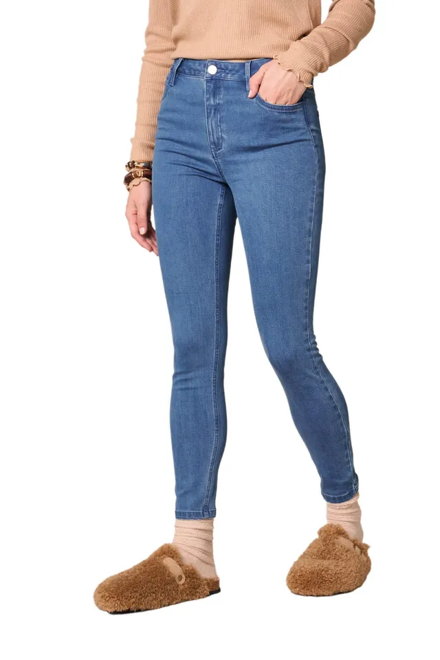 Goldenpoint Jeans Skinny Vita Media Cotone Elasticizzato con Tasche