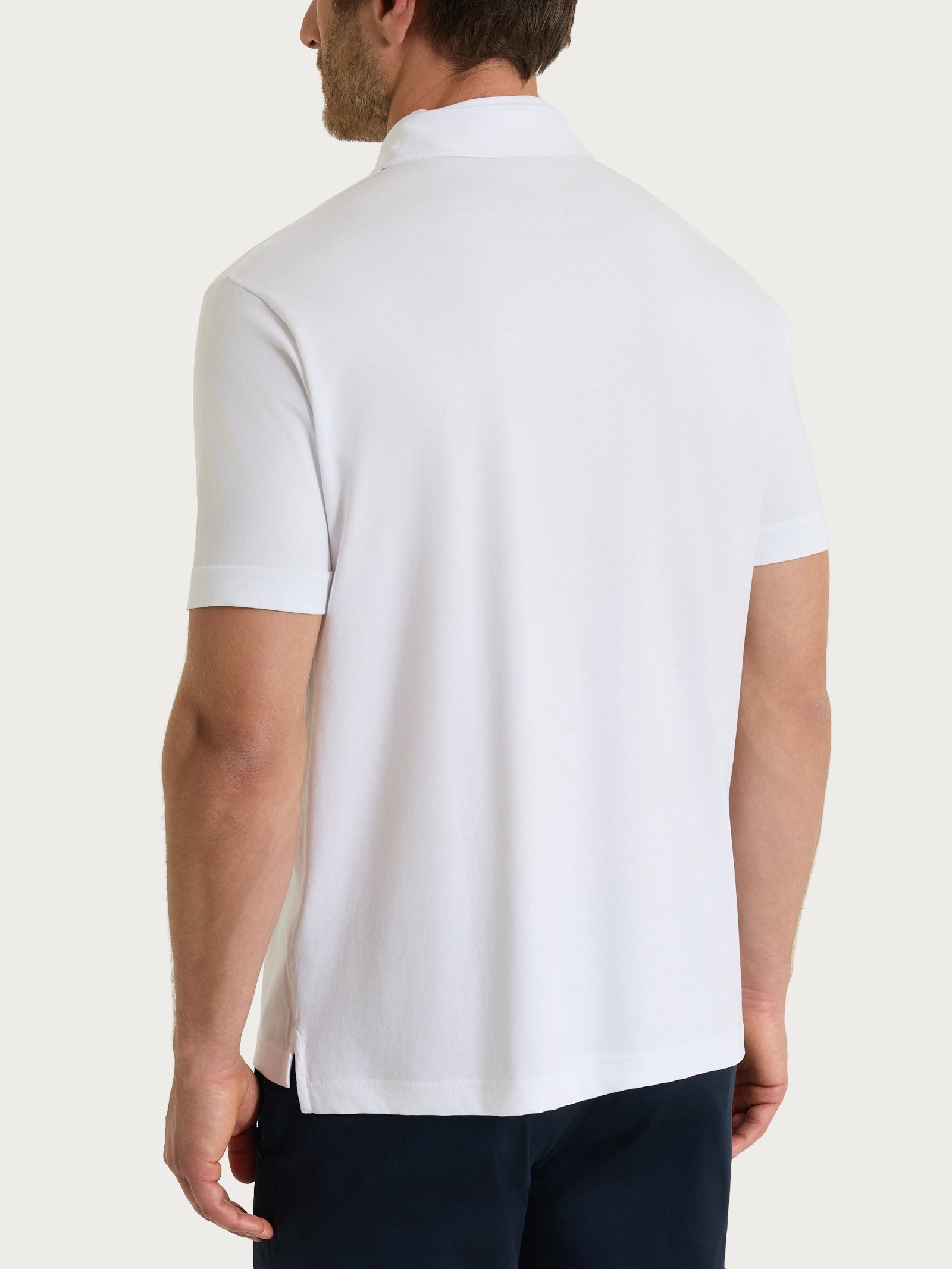 Ragno polo manica corta jersey cotone Bianco uomo mercerizzato
