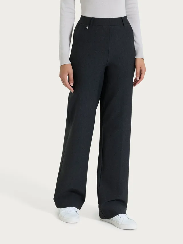 Ragno Compact The Wide Leg pantalone ampio Oscuro Mel.