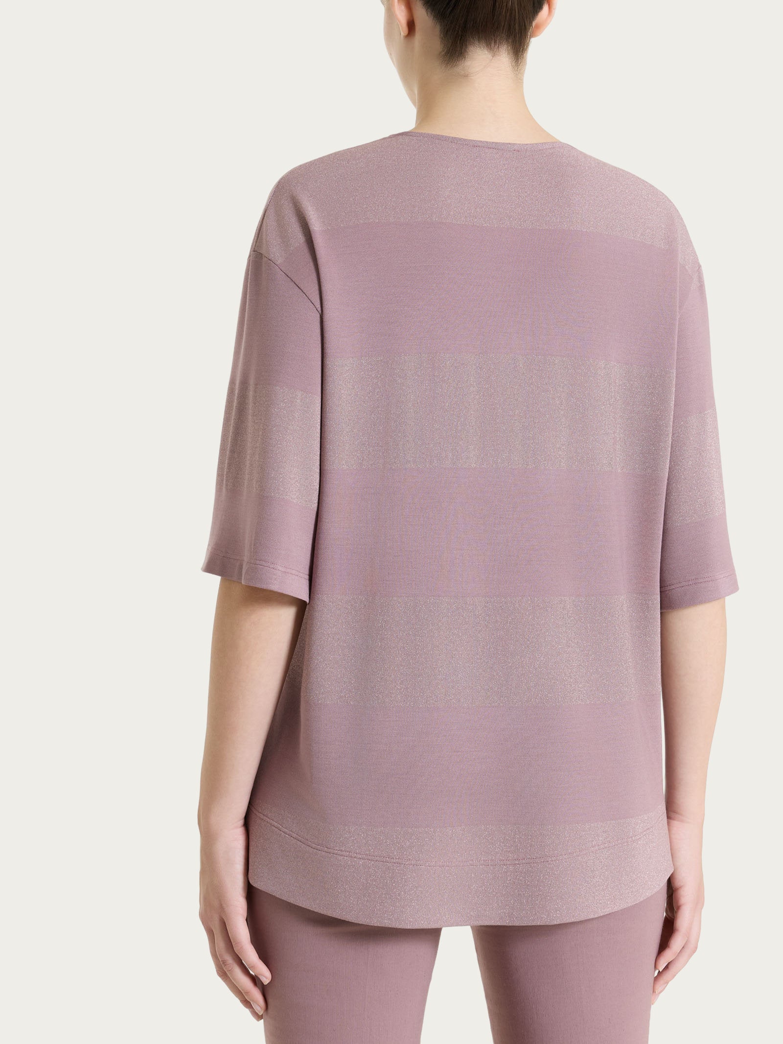 Ragno Summer Light maglietta righe Twilight Mauve lurex