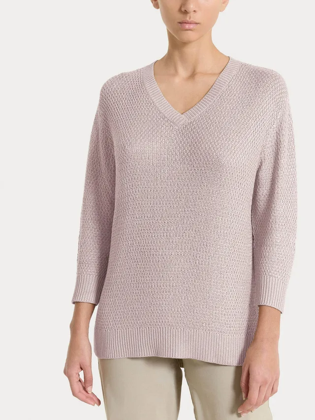 Ragno Lurex Maglia Scollo V Donna Rosa Sphinx
